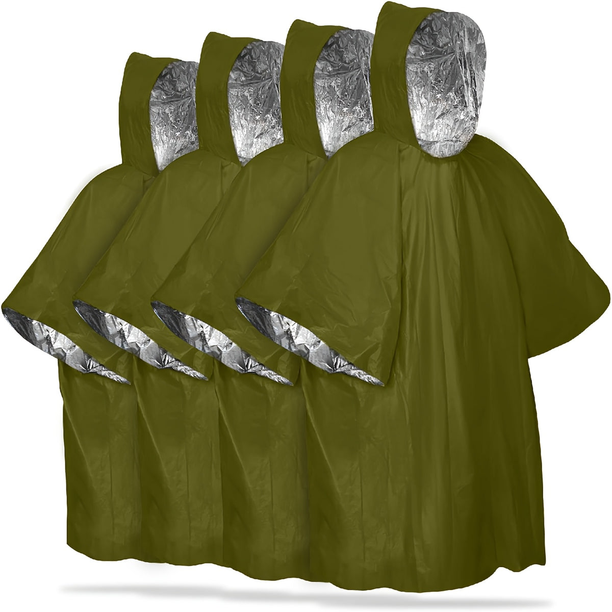 Emergency Rain Poncho Waterproof Two-Sided Thermal Blanket Pack – Portable Raincoat for Hiking Camping Survival Emergency Kit Bug Out Bag
