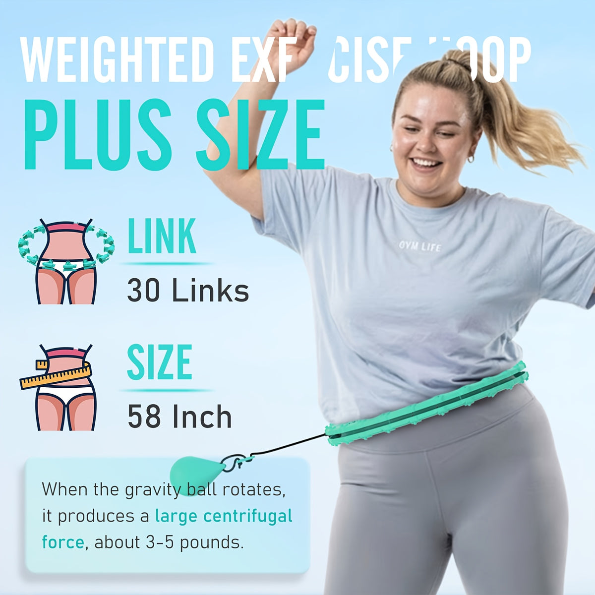 Weighted Smart Hula Hoop for Adults & Beginners – 69 Inch / 175cm, 30 Detachable Knots, Plus Size Exercise Circle for Weight Loss & Core Workout