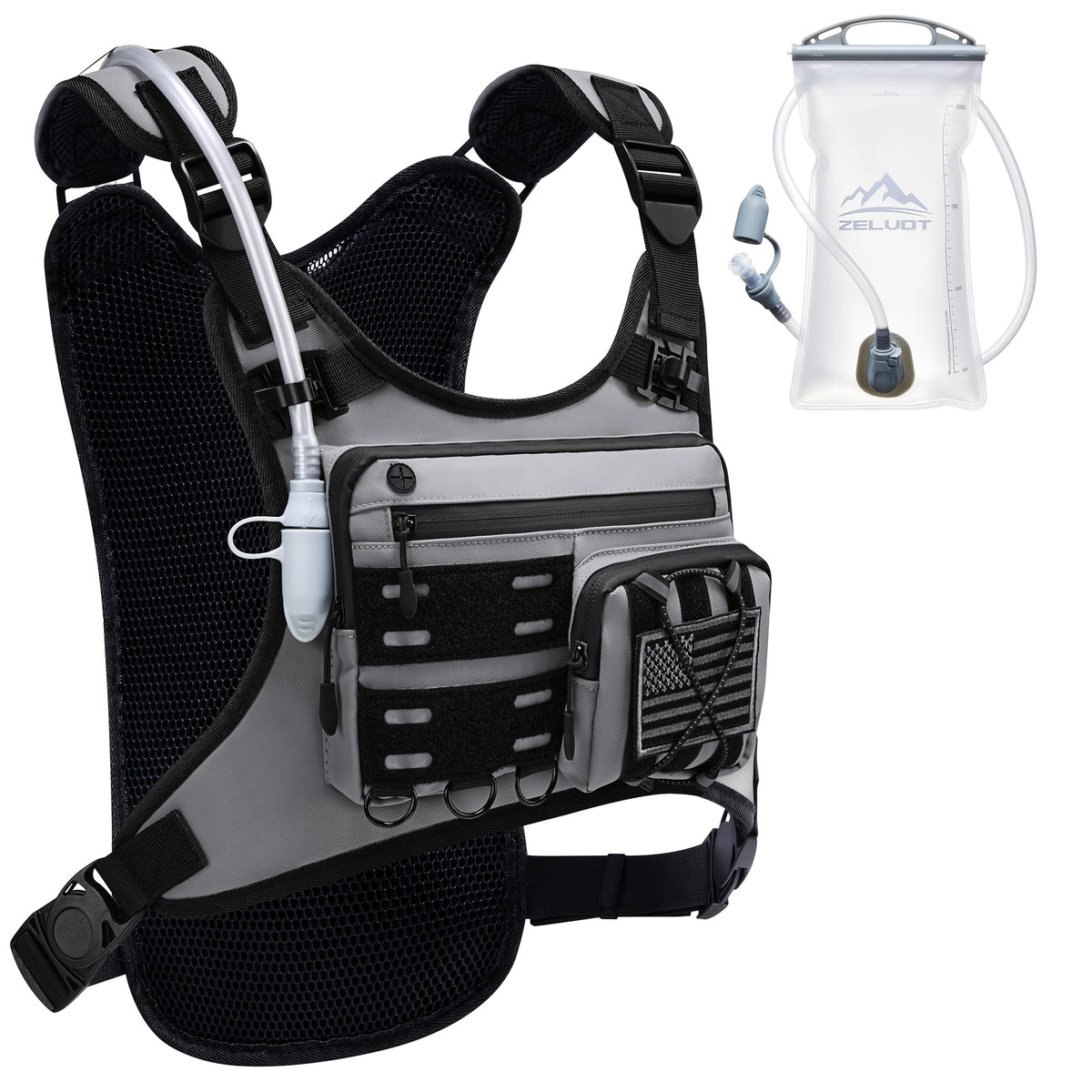 Running Hydration Vest with 3L Water Bladder – Lightweight Adjustable Chest Pack, Reflective Gear Holder for Men & Women, Trail Running, Hiking & Marathon, 7 Colors