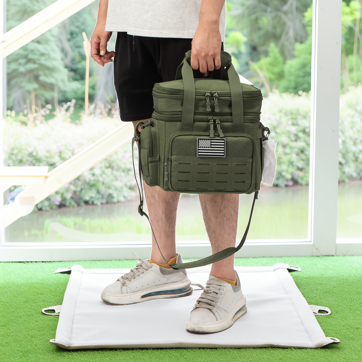 Tactical Cooler Bag Insulated Leakproof 24-Can – 4.76 Gal MOLLE Lunch Box for Men, Dual Compartment Expandable Thermal Tote, Camping Hunting Beach Work