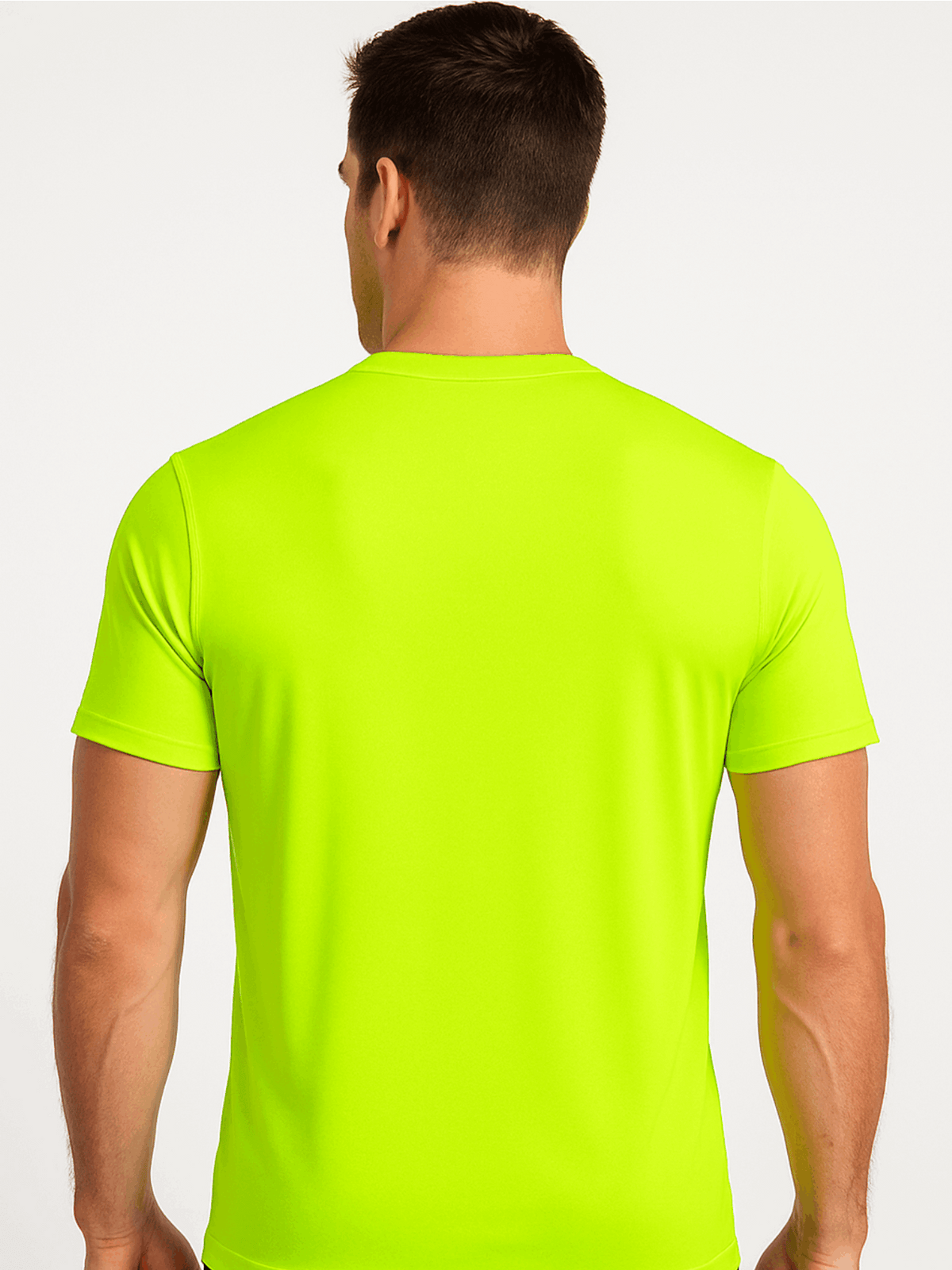 Men's Safety Work Shirts 5-Pack UPF 50+ Quick Dry – Breathable Hi-Vis Performance Tees for Outdoor Jobs Construction Landscaping, Fluorescent Yellow, S-XXXL