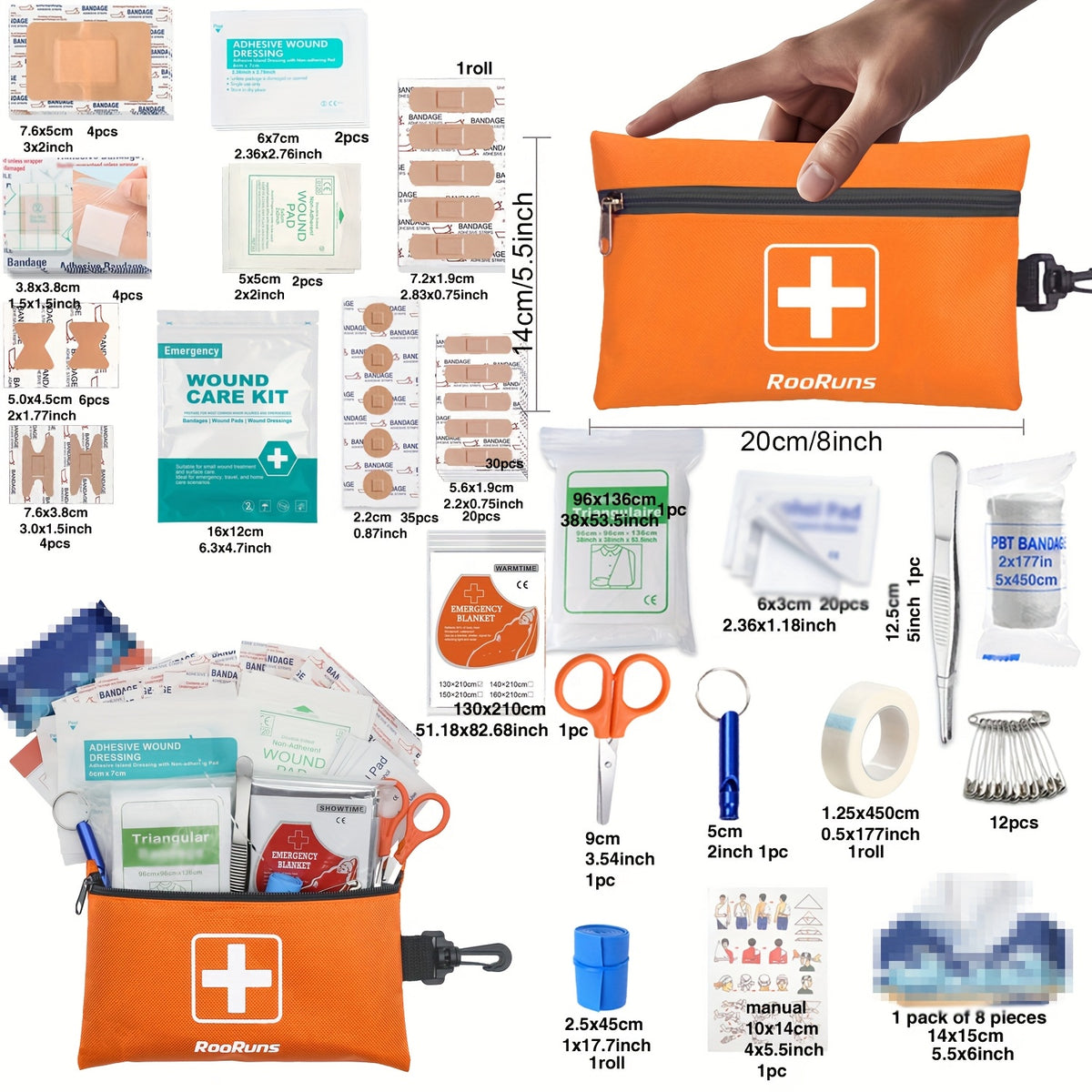 IFAK Tactical First Aid Kit Bag with Tourniquet Scissors Whistle – Portable Emergency Survival Kit for Hiking Camping Hunting Car Outdoor Adventures