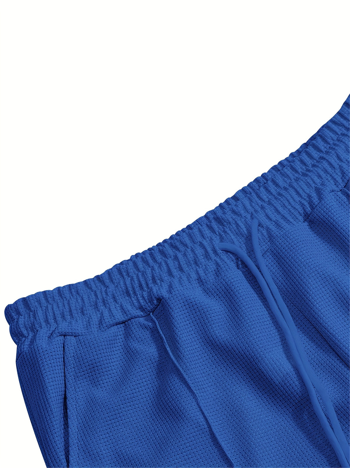 Men's Waffle Long Sleeve Set – 2-Piece Sports & Leisure Tracksuit with Pants, Breathable Polyester Knit, Regular Fit for Spring Autumn Daily Wear, M-XXXL