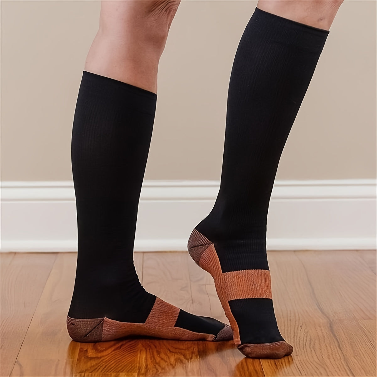 Copper Compression Socks 10 Pairs for Women Men Knee High Circulation Support Socks for Running Cycling Climbing Athletic Daily Wear Sizes S M L XL XXL