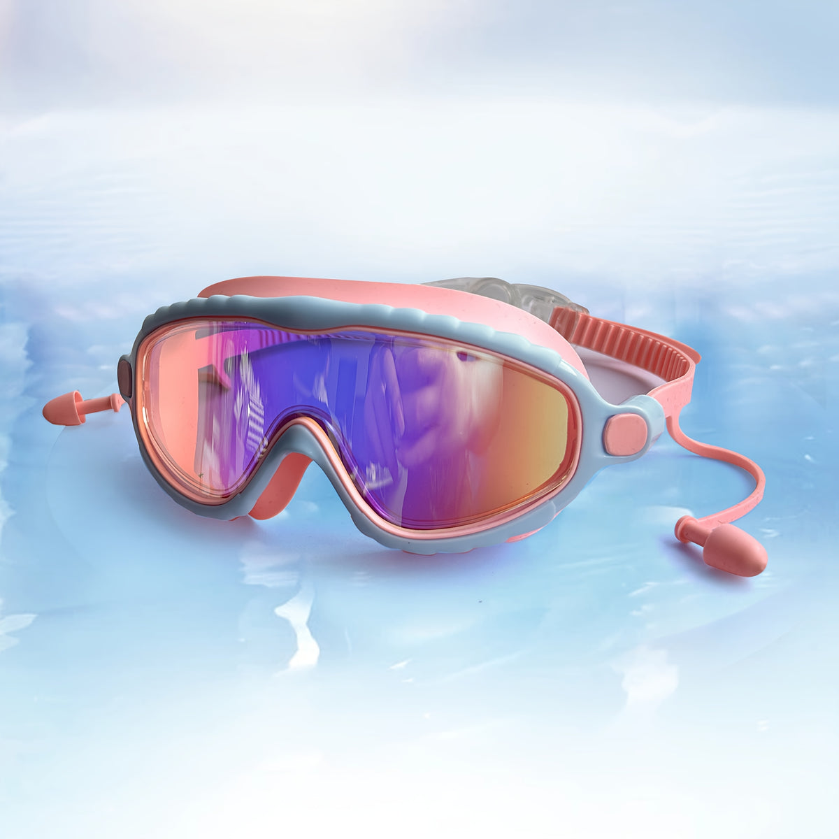 Kids Swim Goggles Anti-Fog Large Lens with Earplugs Waterproof Leak-Proof Swimming Goggles for Children Ages 3-14 Boys Girls Pool Beach Gift