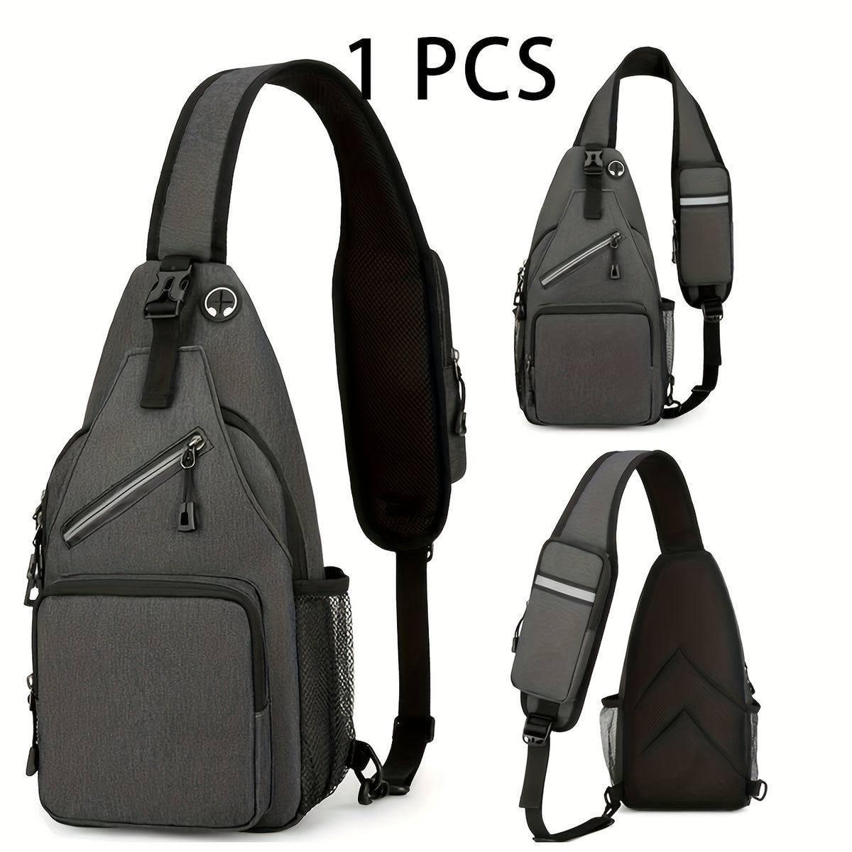 Crossbody Sling Bag for Men Women Large Capacity – Single Shoulder Travel Bag Multi-Purpose Outdoor Hiking Commuter Everyday Carry EDC Bag Secure Zipper Closure Unisex 14 Colors