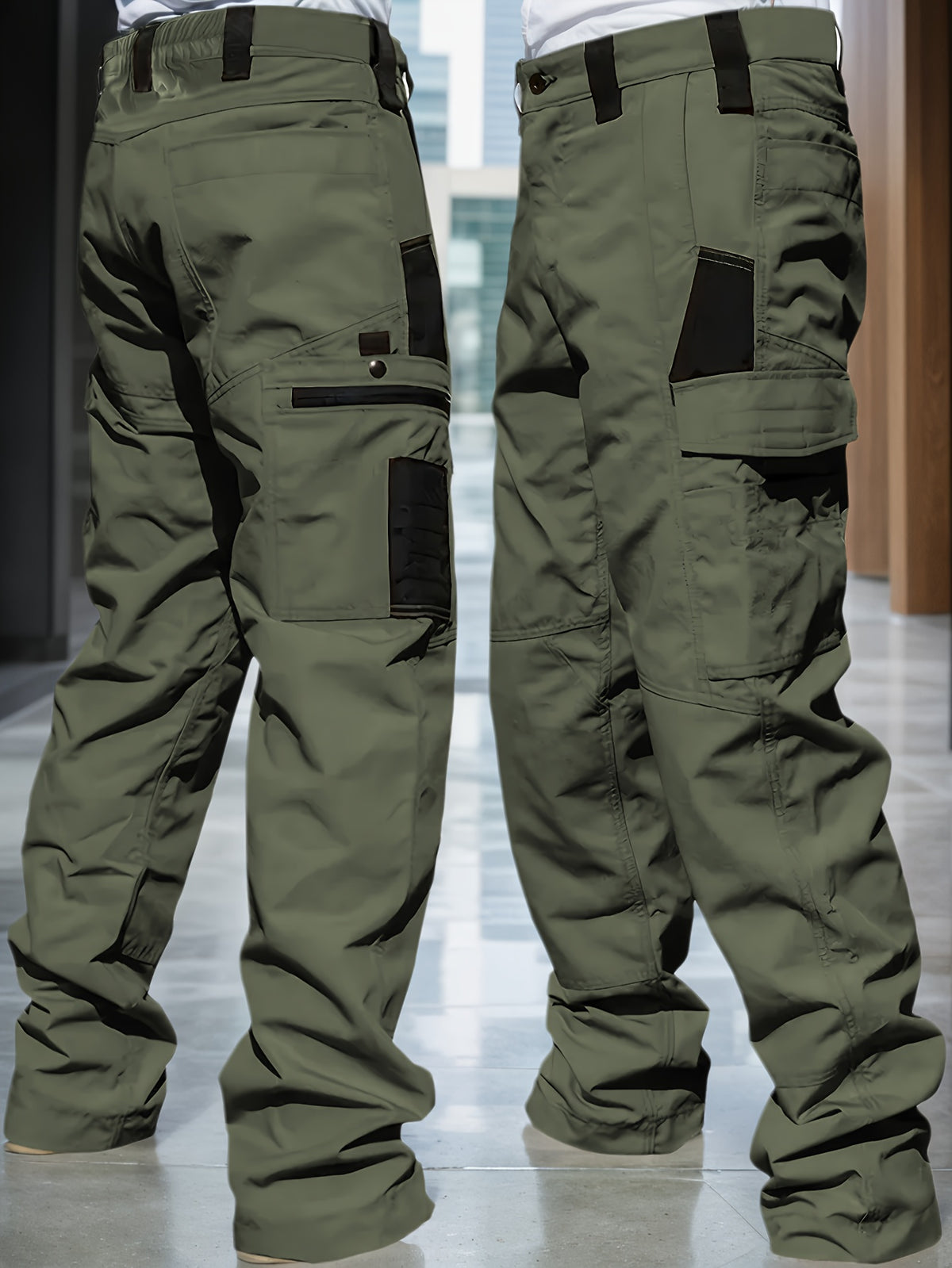 Men's Tactical Cargo Pants 2-Pack – Ripstop Multi-Pocket Work Pants for Camping, Hiking, Hunting & Fishing, Straight Leg All-Season Outdoor Pants, Sizes S-XXXL