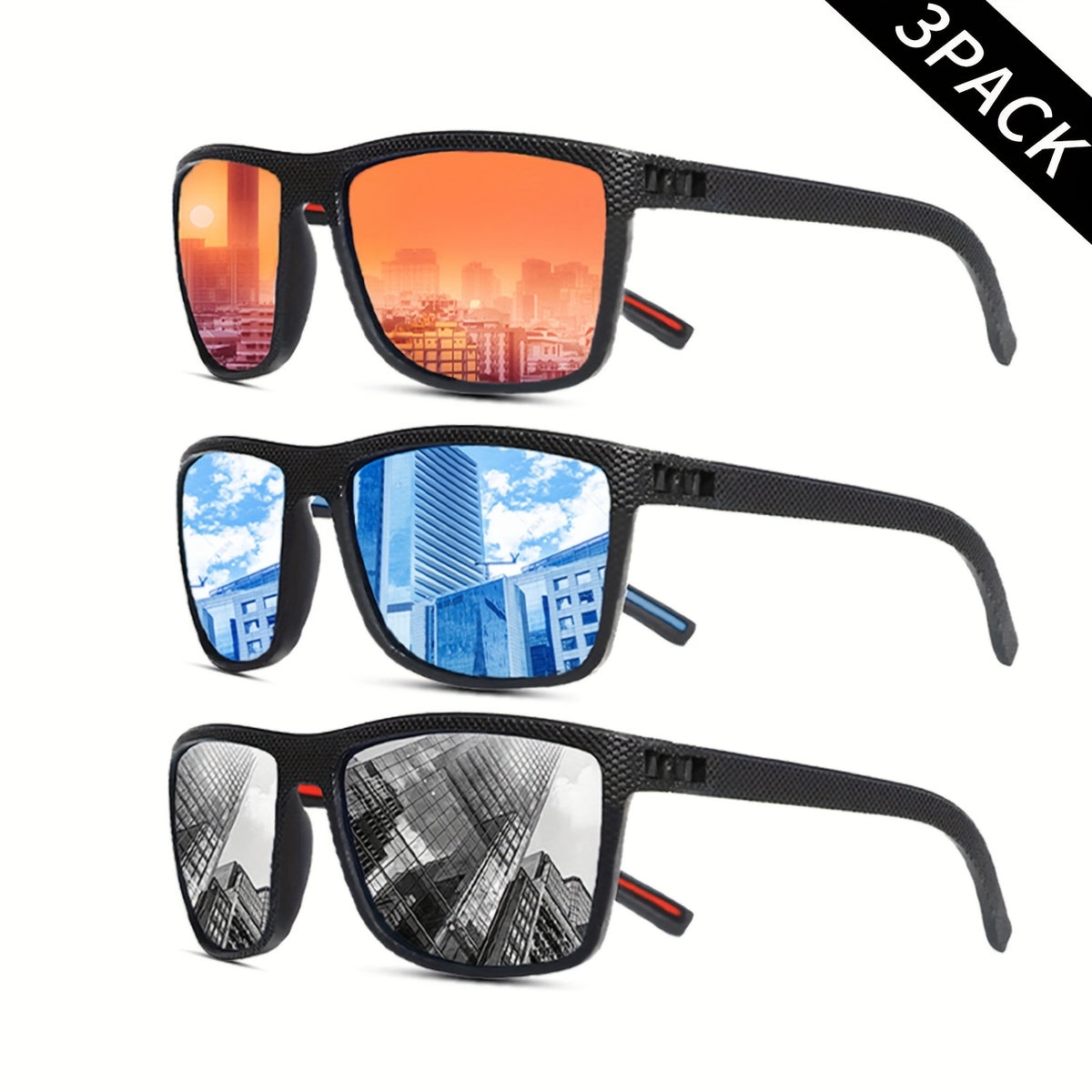 UV Protection Sunglasses 6-Pack for Men Women – Lightweight PC Frame Anti-Glare High-Definition Lenses, Outdoor Driving Sports Eyewear, Bulk Glasses Set