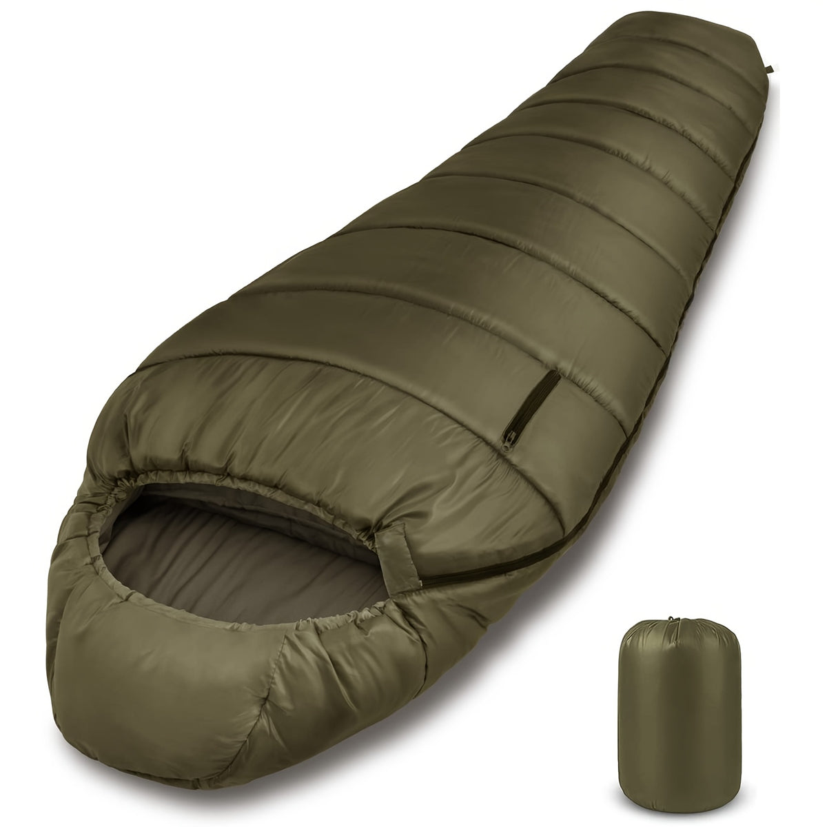 Mummy Sleeping Bag 15-45°F 3-4 Season Cold Weather Ripstop Shell Synthetic Fill Anti-Snag Zipper Lightweight Washable for Backpacking Camping Hiking Adults Up to 6ft