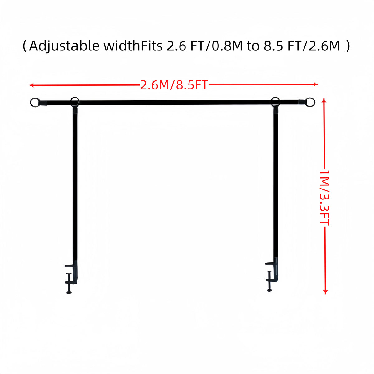 Adjustable Table Arch Stand 2.6-8.5ft Extendable Balloon Arch Frame with Clamp Base – DIY Party Decoration for Weddings Birthdays Baby Shower Christmas Events Indoor Outdoor