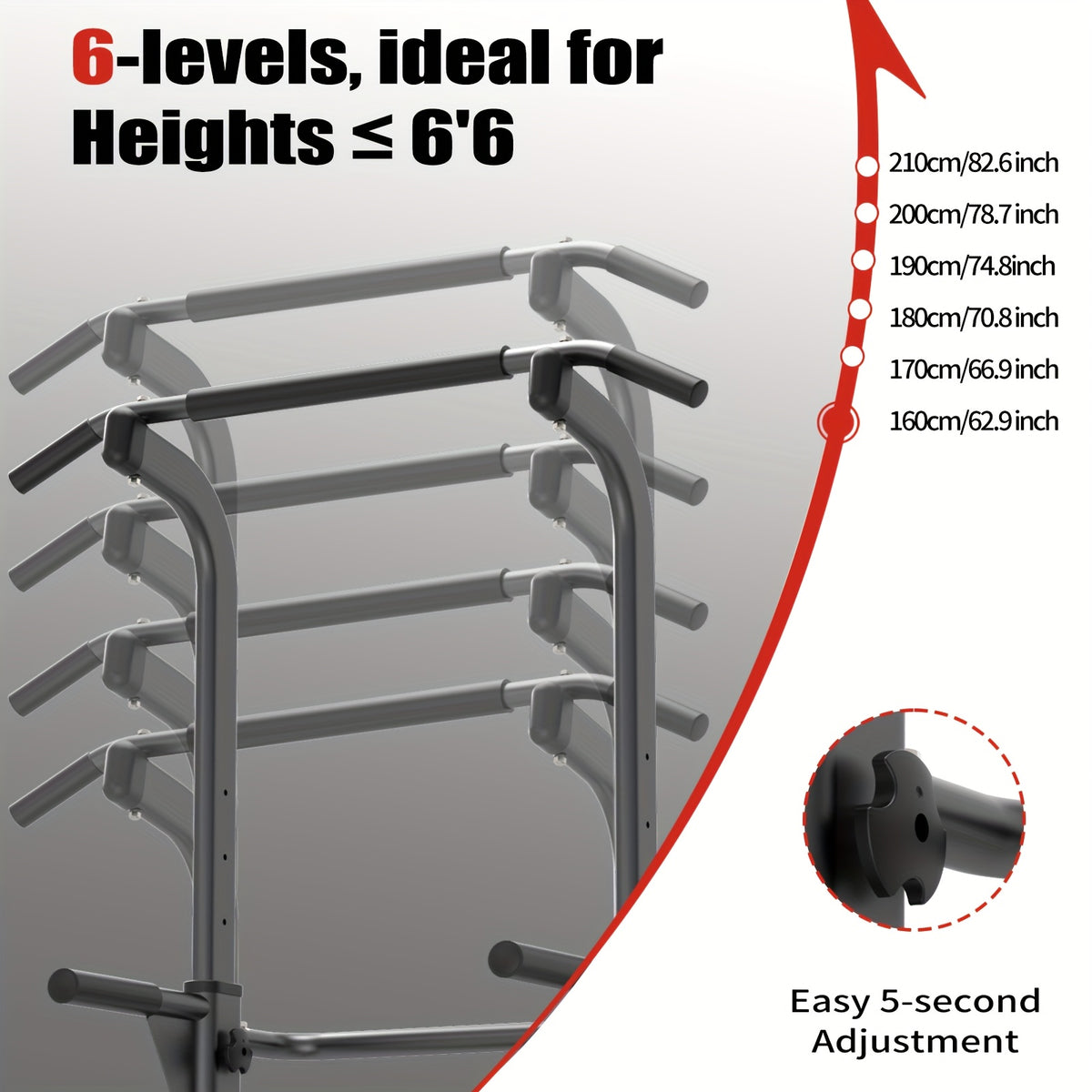 Power Tower Dip Station with Adjustable Height for Home Gym, Multi-Function Pull Up Bar Station for Strength Training, Workout Fitness Station for Dips Push Ups Knee Raises