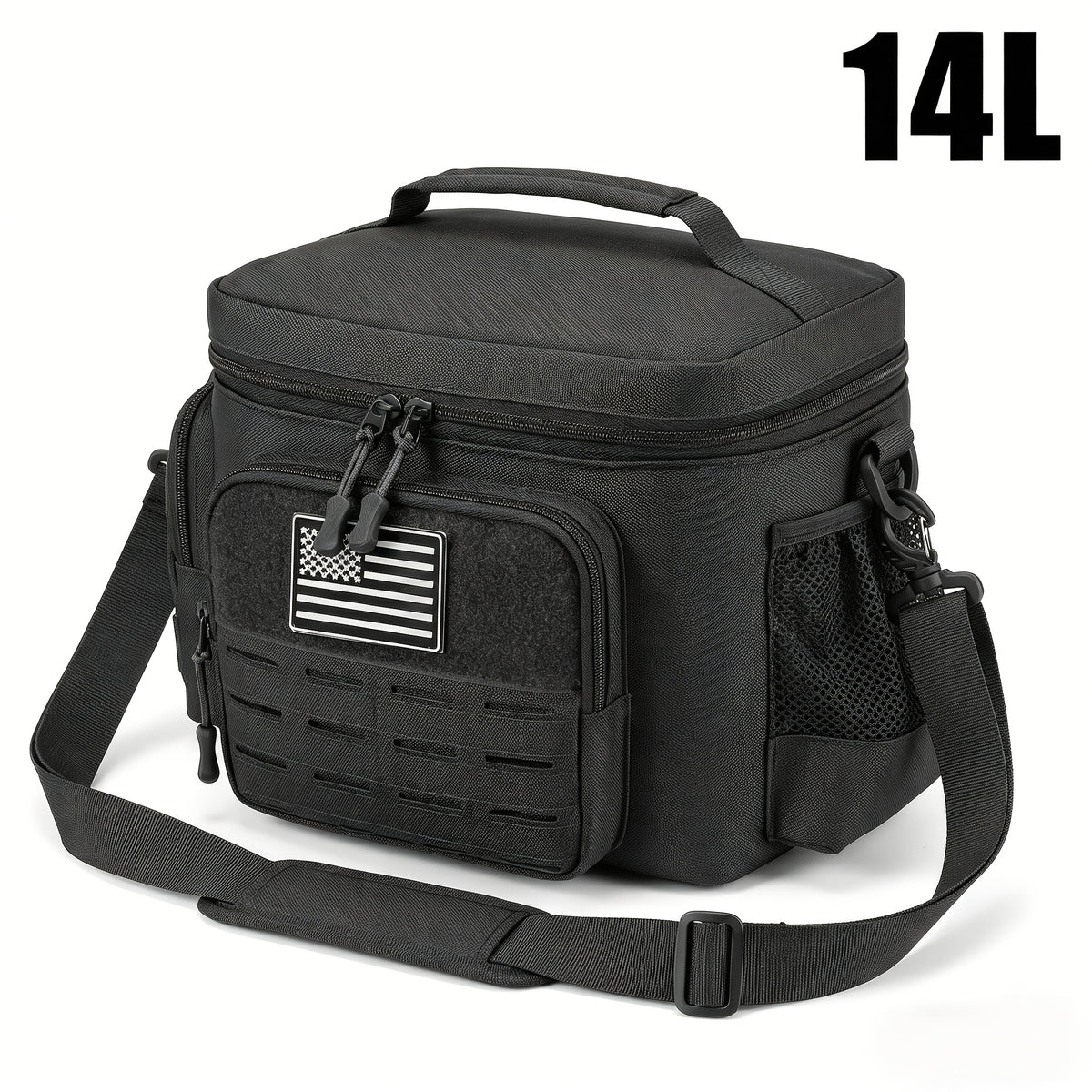 Tactical Insulated Lunch Bag for Men Women with MOLLE Webbing – Large Leakproof Cooler Bag 18L / 3.7gal Expandable Double Compartment Meal Prep Bag for Work Camping Hiking Picnic