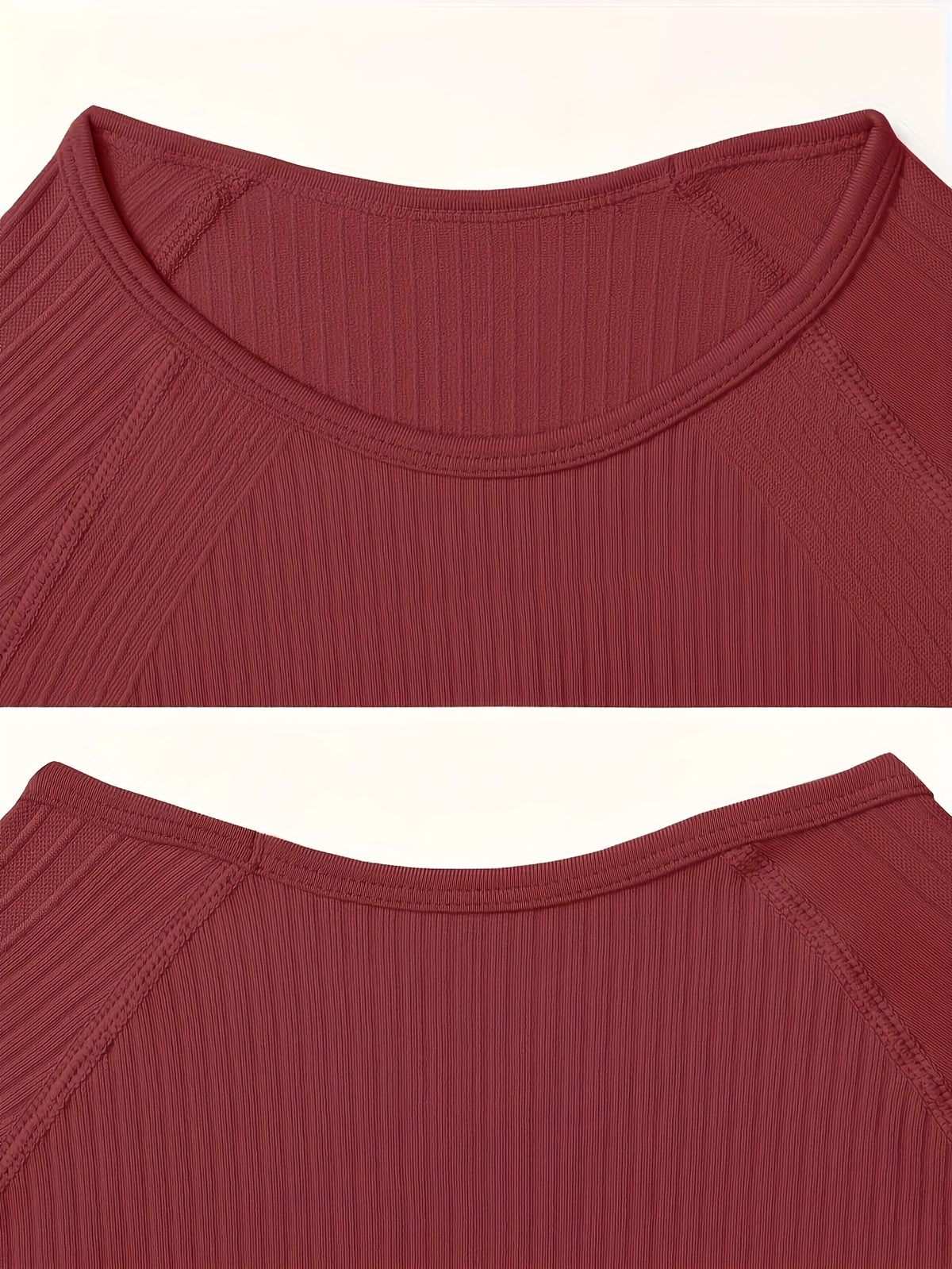 2PCS Women's Workout Set – Yoga Crop Top & Leggings, Crew Neck, Medium Stretch, Solid Color All-Season Activewear, XS-XL