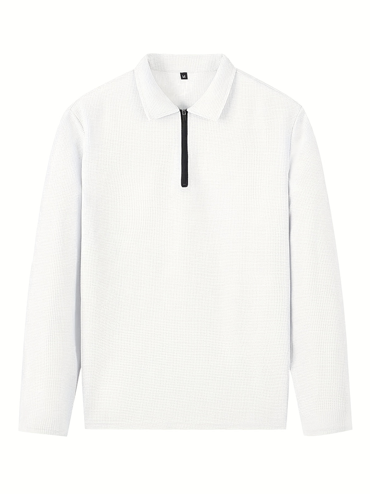 Men's Waffle Long Sleeve Set – 2-Piece Sports & Leisure Tracksuit with Pants, Breathable Polyester Knit, Regular Fit for Spring Autumn Daily Wear, M-XXXL
