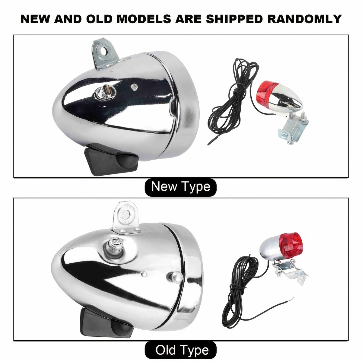 Bicycle Dynamo Headlight Tail Light Kit 12V 6W Friction Generator No Battery Bike Light Set for Mountain Road BMX Folding Electric Kids Cruiser Bikes – Silver