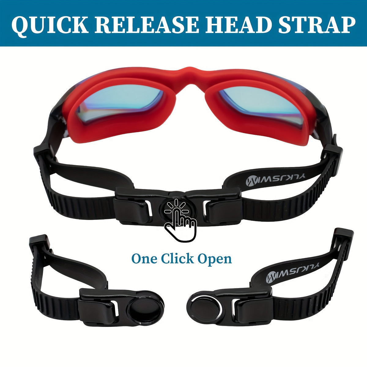 2-Pack HD Swim Goggles Gold-Plated Lens Anti-Fog Anti-Leak with Adjustable Strap & Earplugs - Professional Clear Vision Pool Goggles for Beginners, Daily Training, Men & Women (Black/White or Blue/Red)