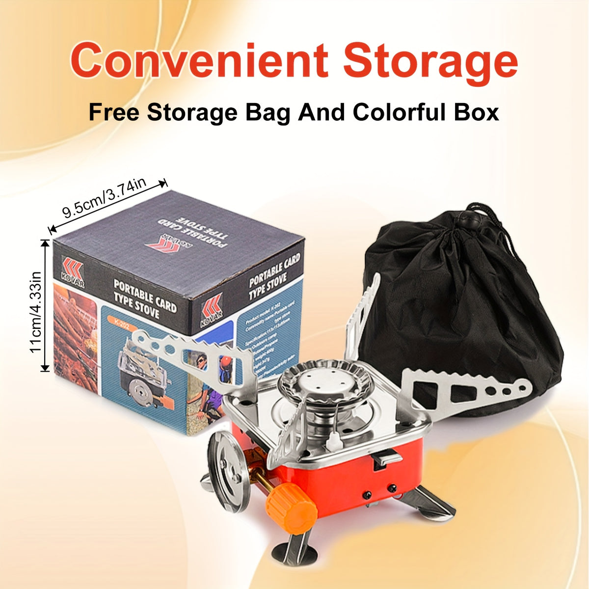 Stainless Steel Mini Folding Camp Stove – Portable Windproof Butane Gas Stove with Adjustable Flame for Camping, Hiking, Picnics & Outdoor Cooking