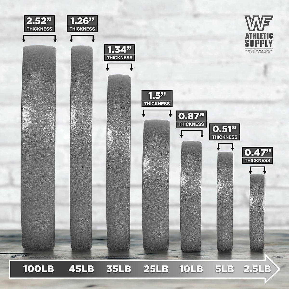 CAPHAUS 2-Inch Solid Cast Iron Weight Plates for Strength Training Weightlifting Bodybuilding Powerlifting - Grey Baked Enamel Barbell Plates 2.5LB 5LB 10LB 25LB 35LB 45LB 100LB Single & Sets
