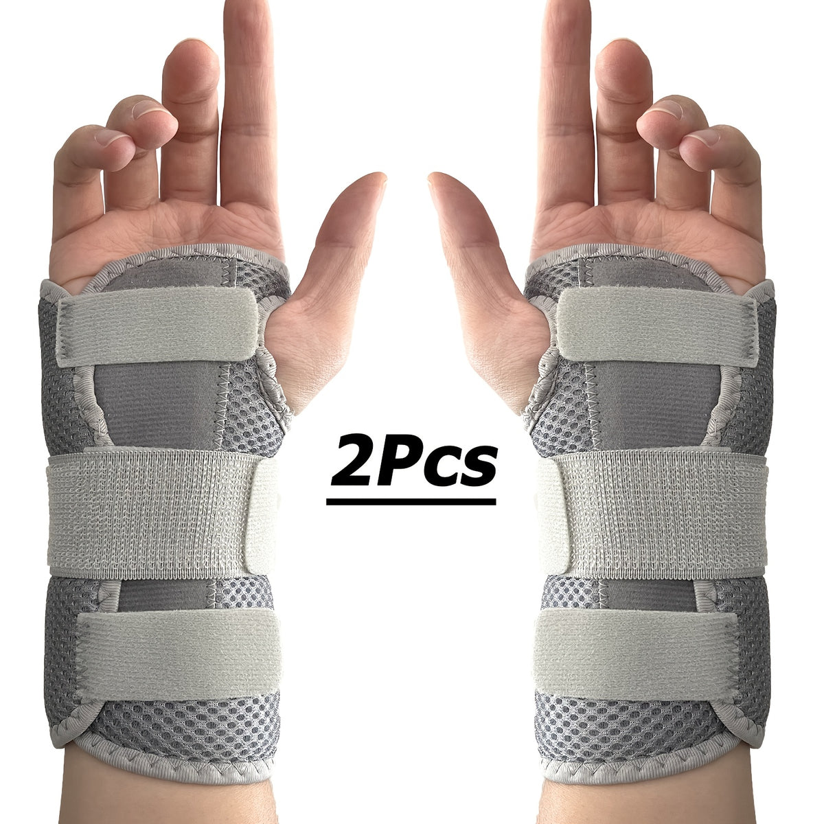 Wrist Brace 1 Pair Dual Plate Triple Fixation Adjustable Breathable Support Wrap – Sports Fitness Carpal Tunnel Pain Relief for Men & Women