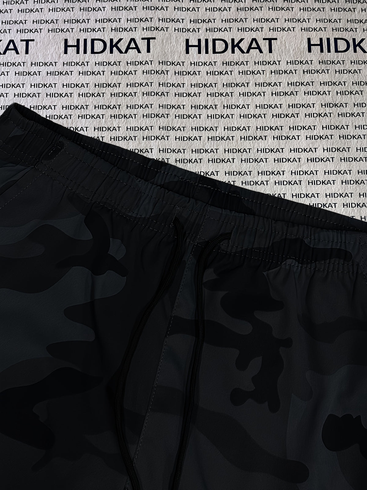 Women's Camo Cargo Pants Lightweight Breathable Hiking Camping Outdoor Long Pants Elastic Waistband Camouflage Trousers Summer Travel Casual Wear XS-XXL
