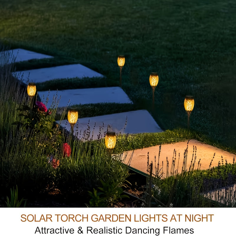 Solar Torch Lights Outdoor Flame Effect LED Garden Yard Decor Waterproof IP55 Warm White Colored 2 8 10 20 Pack