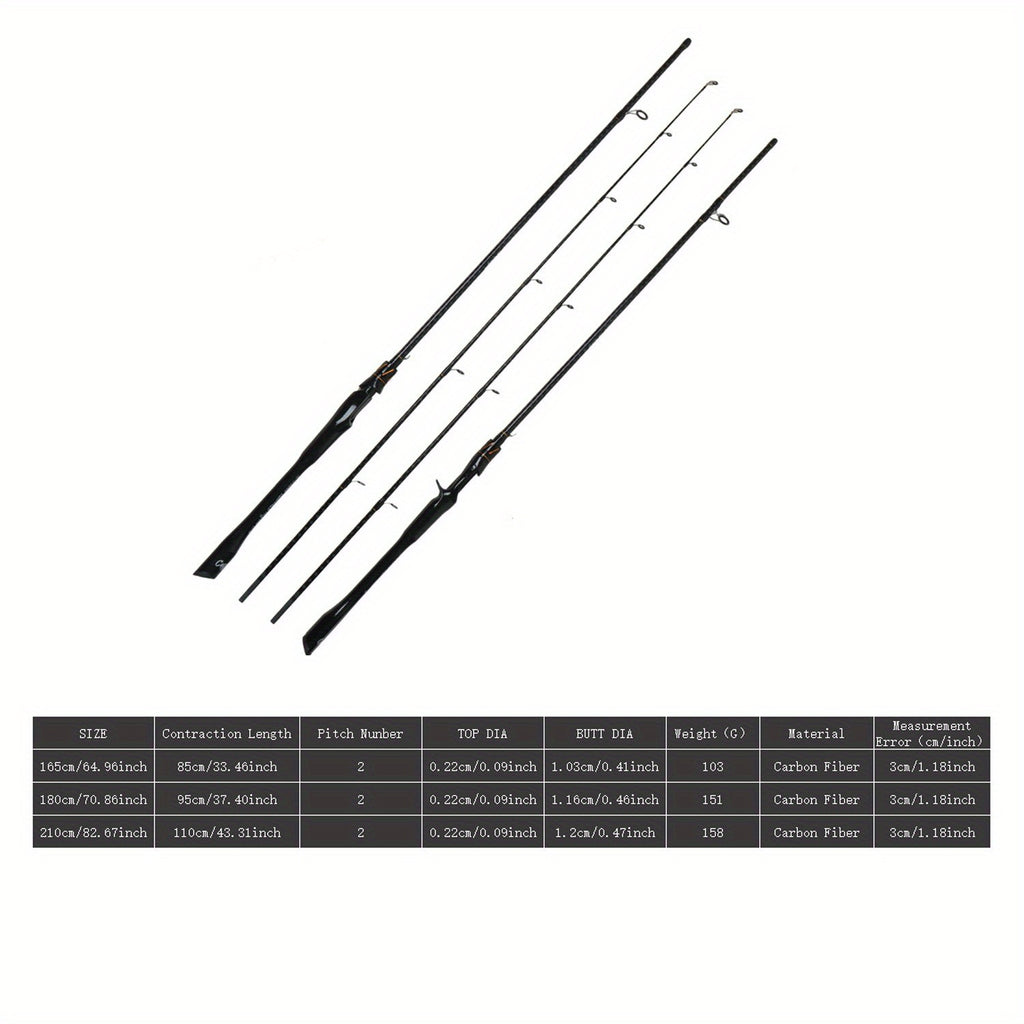 Ultralight Carbon Fiber Fishing Rod Casting Spinning – Sensitive Tip EVA Grip Pole for Bass Trout Freshwater Saltwater – 165/180/210cm Fishing Gift for Men