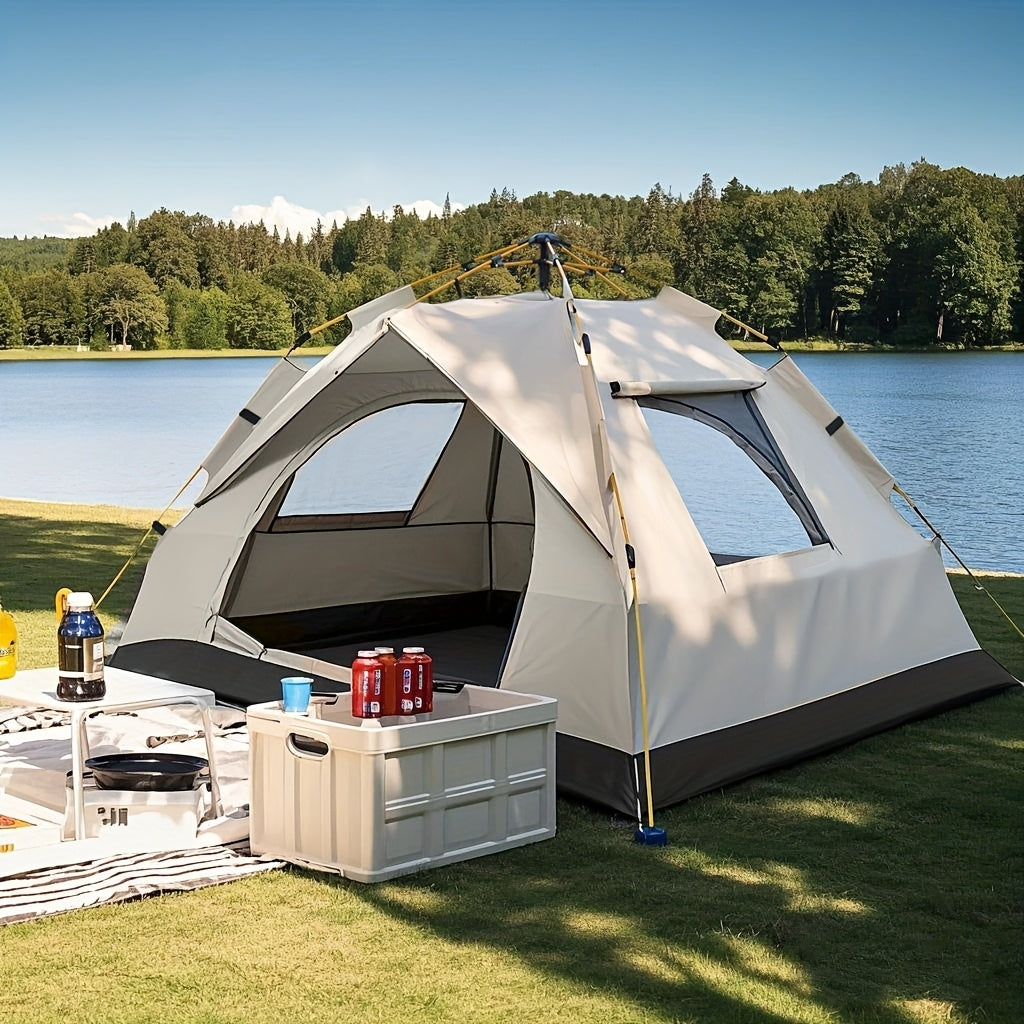Pop Up Beach Tent Automatic Instant Setup Sun Protection Lightweight Portable Camping Tent 2 Doors for Beach Hiking Picnic Music Festival Outdoor Adventures All Season