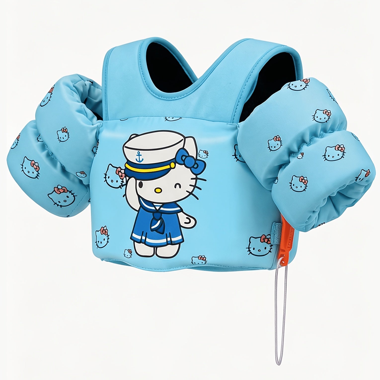 Sanrio Kids Swim Vest & Arm Floaties with Adjustable Straps – 1 or 2 Arm Bands for Toddlers Learning to Swim, 22-66 lbs, Nylon, Blue & Pink