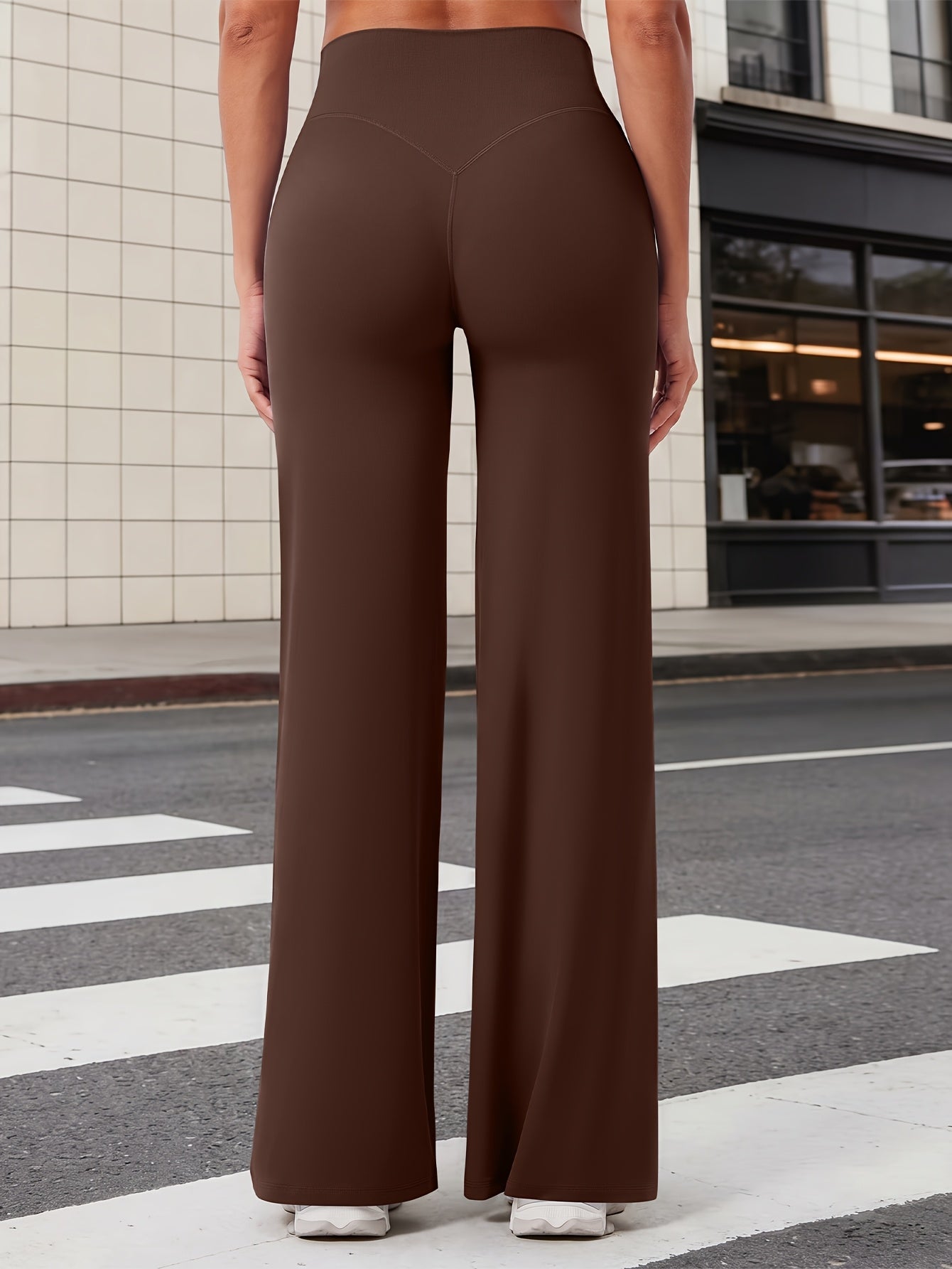 Women's Loose Straight Leg Yoga Pants – Breathable Soft Fabric Relaxed Fit Casual Lounge Trousers for Yoga, Workout, Home & Everyday Wear | S-XL | Chestnut, Cyan, Grey, Black