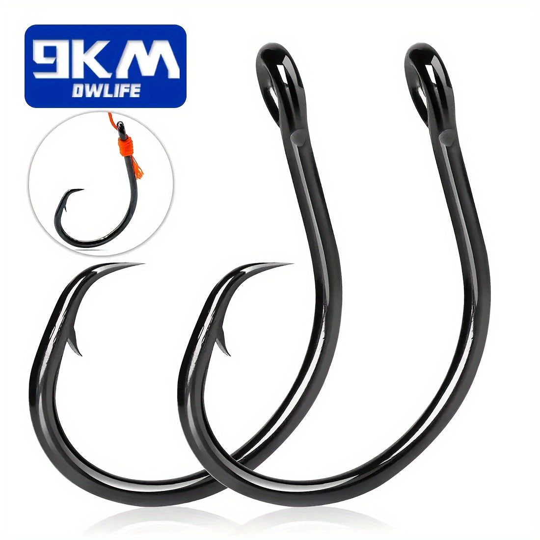 Circle Hooks for Fishing 50 Pack – High Carbon Steel Wide Gap Non-Offset Bait Hooks for Catfish, Bass, Salmon, Trout, Saltwater & Freshwater, Sizes 1# to 6/0#, Catch & Release Friendly