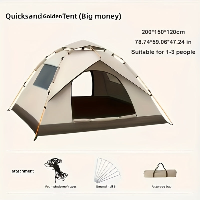 SKYNEST Instant Setup Camping Tent 1-4 Person All Season with Dual Doors & Mesh Windows – Windproof Lightweight Pop Up Tent for Camping Hiking Hunting