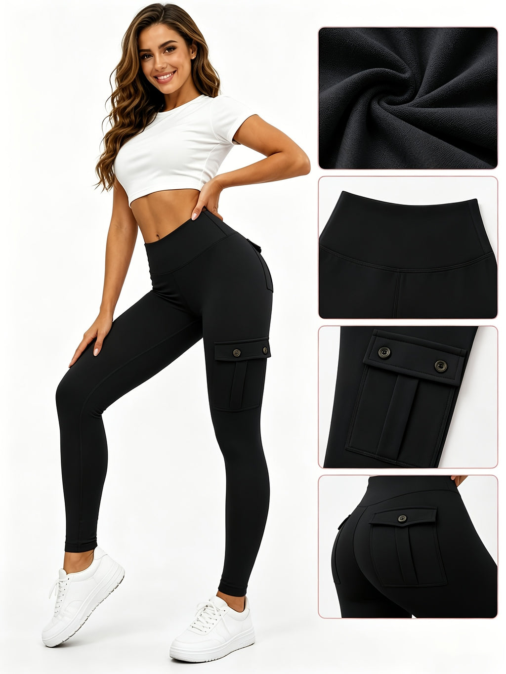 5 Pack Women's High Waist Yoga Leggings with Pockets – Tummy Control, 4-Way Stretch, Slim Fit, Soft & Breathable Workout Leggings for Gym, Running & Daily Wear, M-XXL
