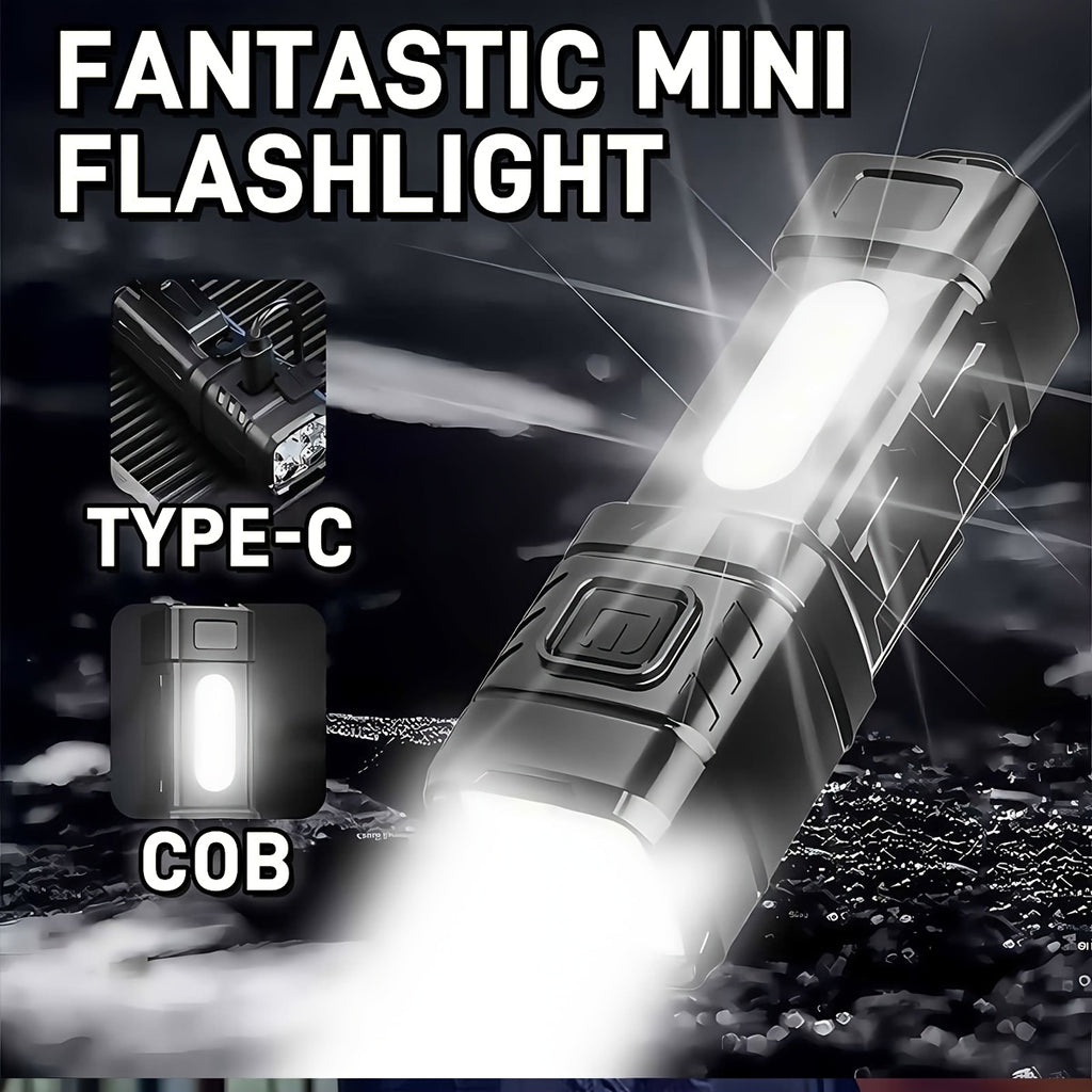 1000 Lumen Tactical Flashlight & Pocket Knife 2-Piece Survival Set – USB Rechargeable 250M Beam 4-Mode Aluminum Flashlight + Clip Knife for Camping Hiking Fishing Emergency EDC