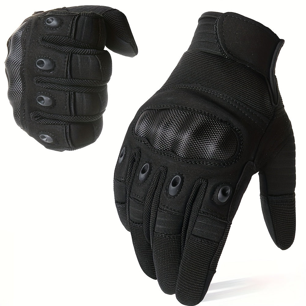 Men's Tactical Winter Gloves Touchscreen Compatible – Warm All-Finger Design, Adjustable Wrist Closure for Hiking, Cycling & Cold Weather Outdoor Activities