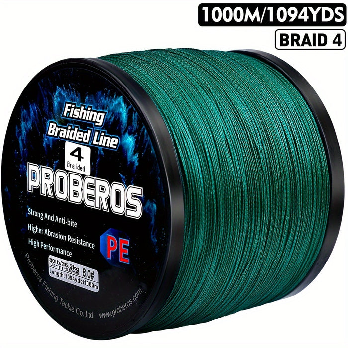 Braided Fishing Line 4 Strand 1094 Yards Abrasion Resistant Zero Stretch Super Strong 6LB-80LB Test Freshwater Saltwater Fishing Line Gray Green Blue Camouflage Green Camouflage