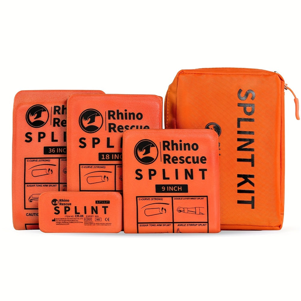 First Aid Splint Set 4-Pack – Rollable Emergency Splints in 4 Sizes (36", 18", 9", 4"), Lightweight Compact for First Aid Kit, Camping, Hiking, Survival & Emergency Preparedness