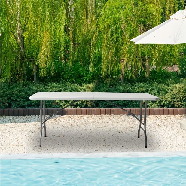 Folding Table 4ft & 6ft with Locking Mechanism – Heavy-Duty Lightweight Portable Outdoor Table for Camping, RV, Dining, Parties & Outdoor Events | White & Black