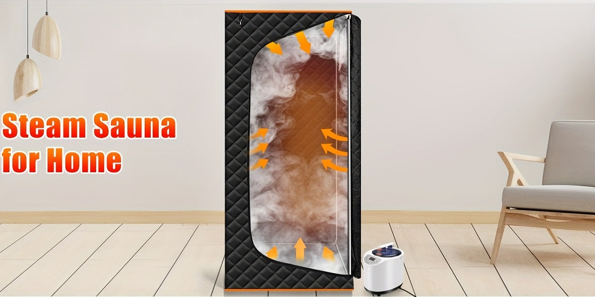 Portable Steam Sauna for Home with 3L Steamer Remote Control Folding Chair & 9 Steam Levels – Extra Large Foldable Sauna Tent Box 2.6x2.6x5.9ft – Personal Spa Detox Relaxation