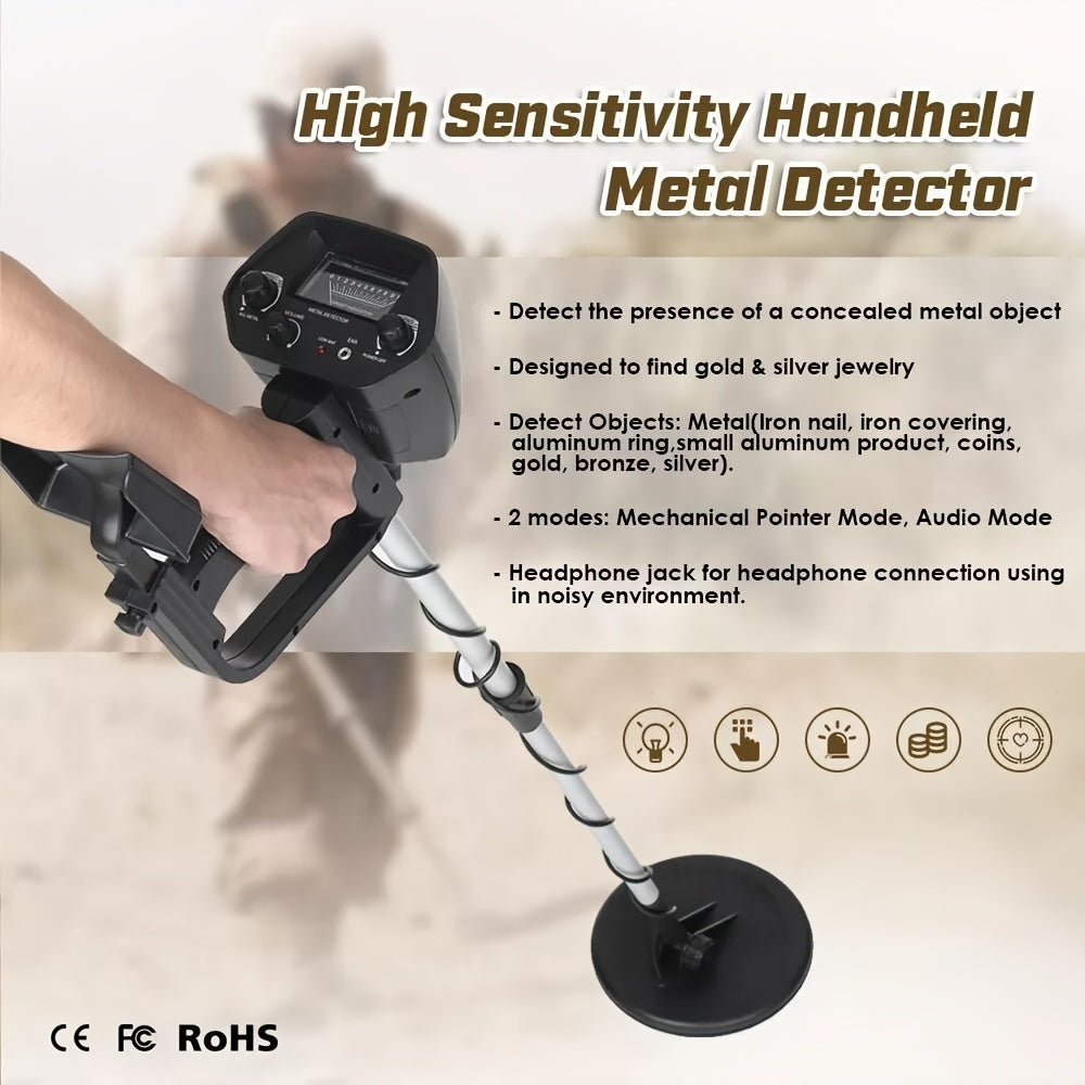 Metal Detector for Adults Kids - LCD Deep Search Waterproof Coil Treasure Hunter, High Sensitivity Gold Coin Jewelry Finder, Adjustable Stem, Beginner & Pro