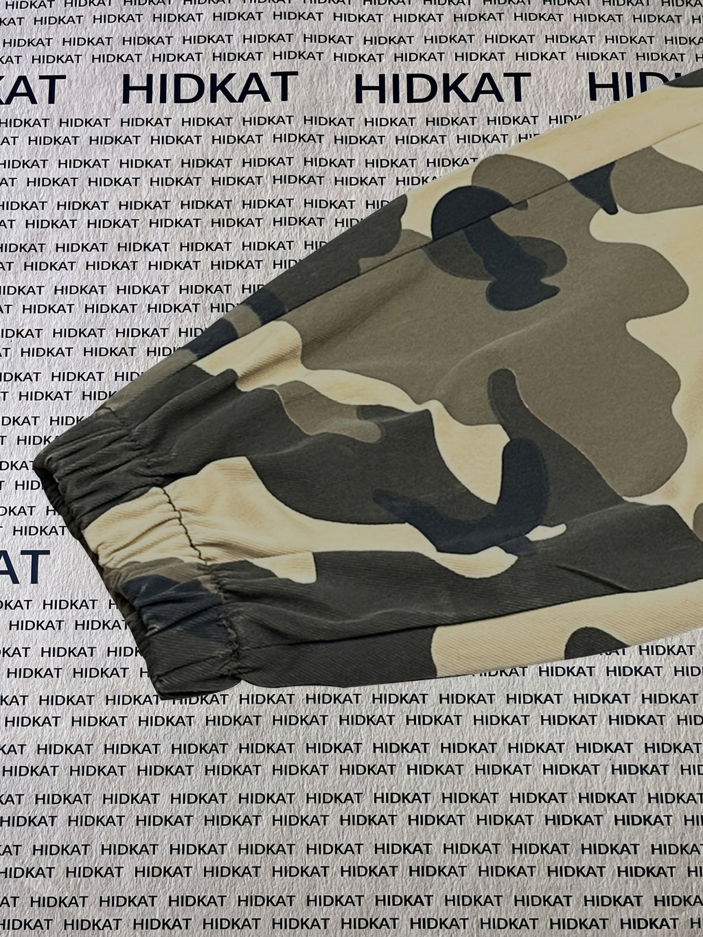 Women's Camo Cargo Pants Lightweight Breathable Hiking Camping Outdoor Long Pants Elastic Waistband Camouflage Trousers Summer Travel Casual Wear XS-XXL