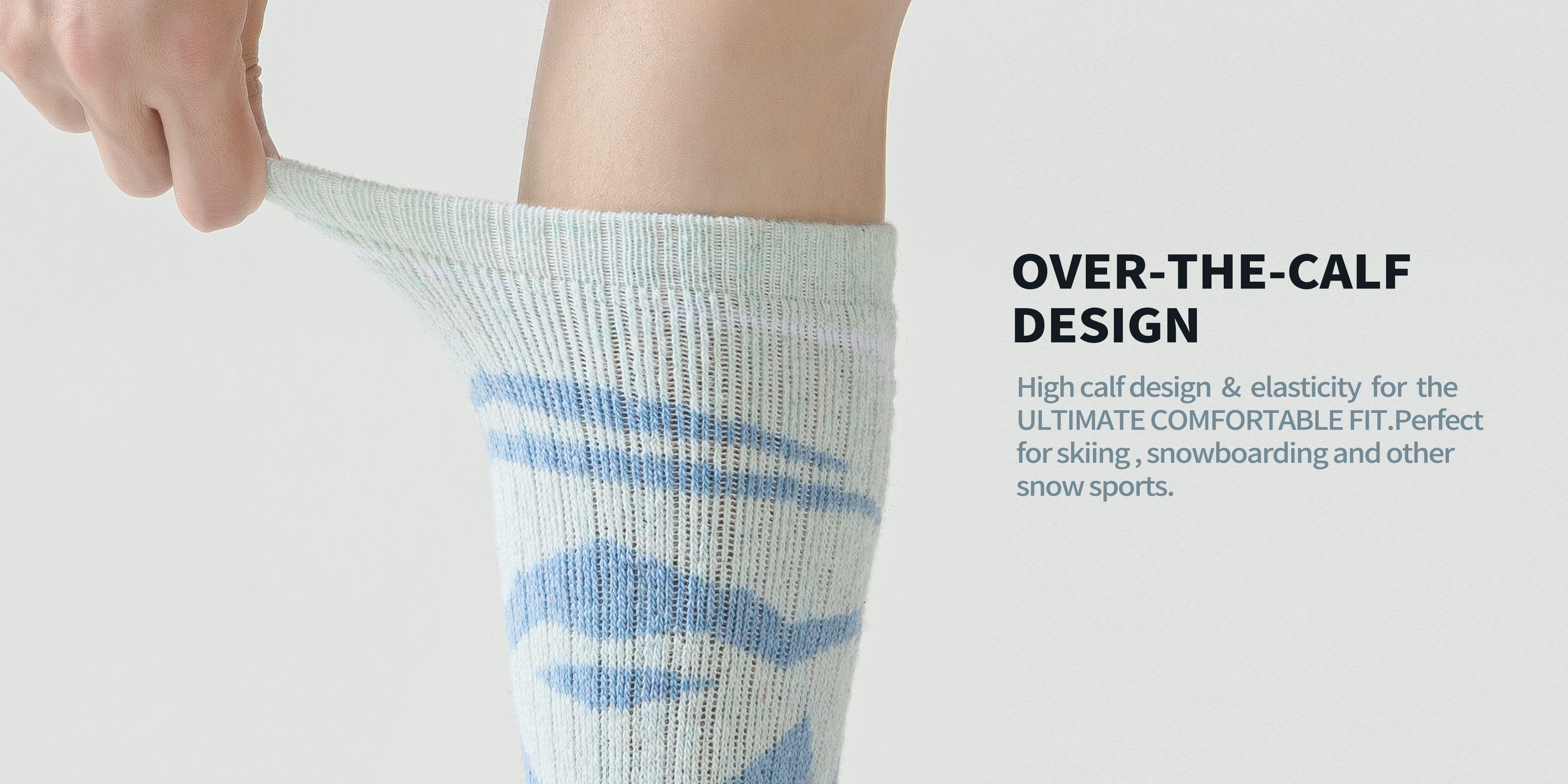 3-Pack Wool Ski Socks Knee High Thermal Winter Socks for Men & Women – Thick Warm Striped Socks for Skiing, Snowboarding & Outdoor Sports, M/L