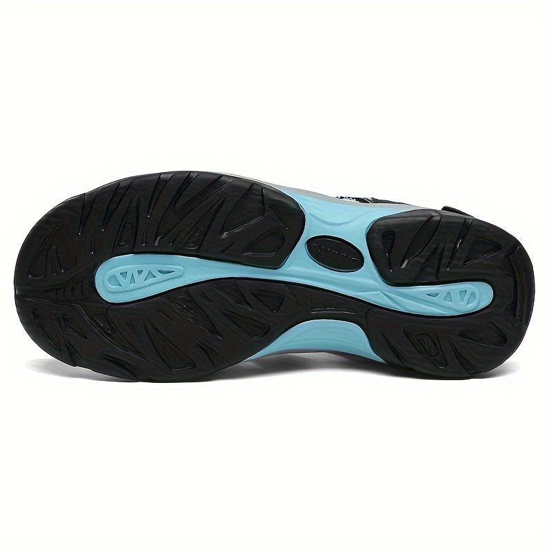 Women's Closed Toe Hiking Sandals - Breathable Sport Water Shoes with Hook & Loop Closure, Rubber Grip Sole, Outdoor Trail Walking Sandals in Pink Black Grey Blue US 6-11