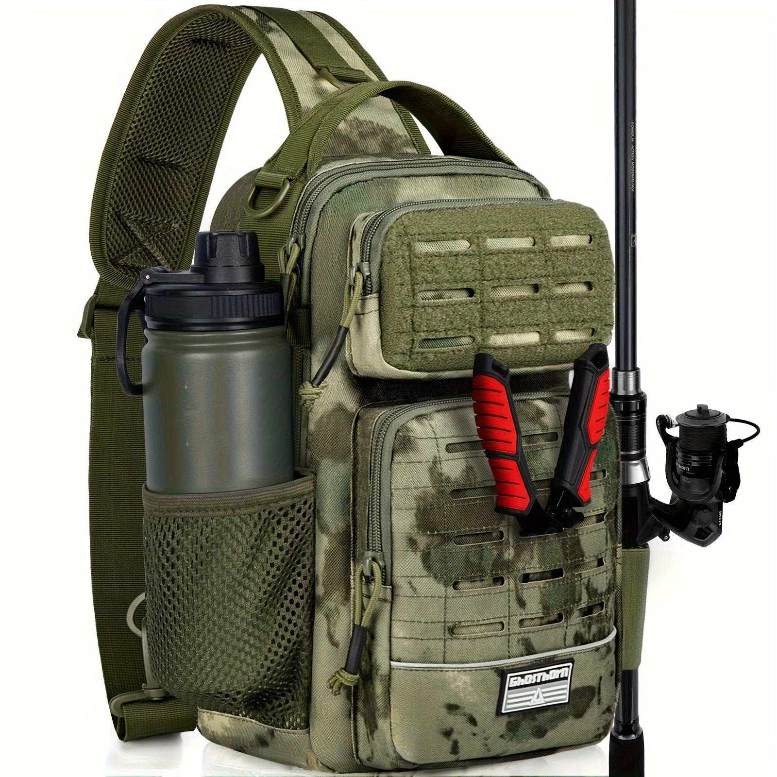 Tactical Camouflage Shoulder Bag – Military Style Crossbody Sling Bag for Outdoor Hiking Camping Hunting Travel Men Women Black Green Khaki Camo