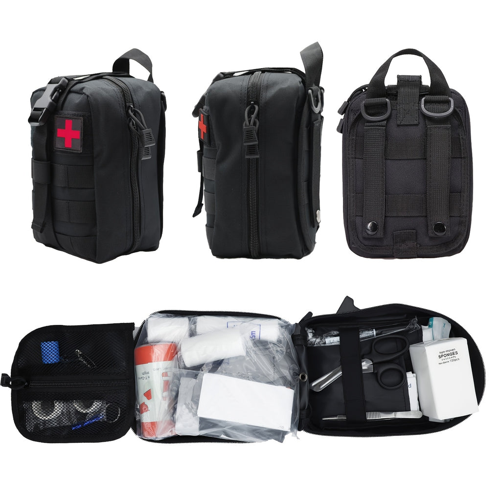 247 Piece IFAK Trauma First Aid Kit with CAT Tourniquet - MOLLE Compatible Tactical Medical Bag - Bleeding Control Wound Care Splinting Airway Management - EMT Military Camping Hiking Home FSA HSA Eligible