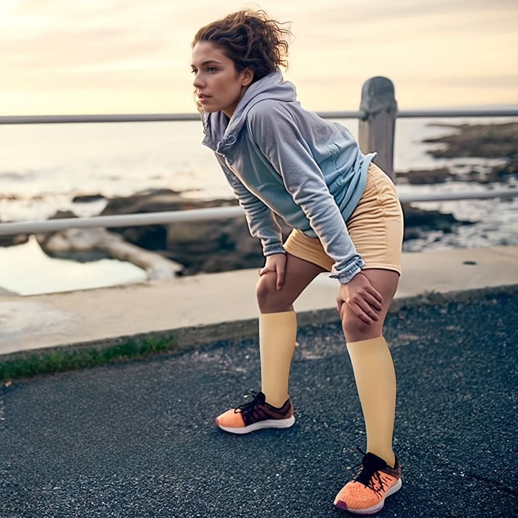 Copper Compression Socks 10 Pairs for Women Men Knee High Circulation Support Socks for Running Cycling Climbing Athletic Daily Wear Sizes S M L XL XXL