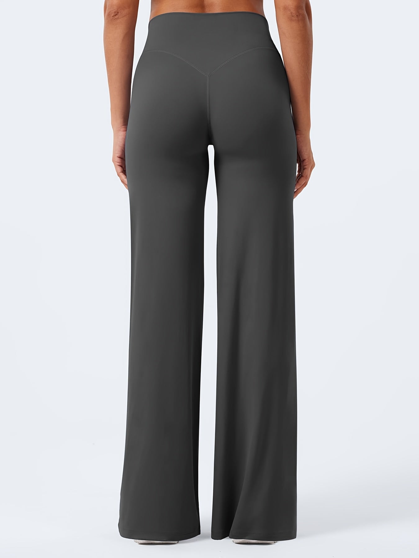 4-Piece Women's Yoga Outfit Set High Waist Wide Leg Flared Pants Coordinated Activewear for Yoga Pilates Fitness Athleisure Black Gray Navy Coffee S-XXL