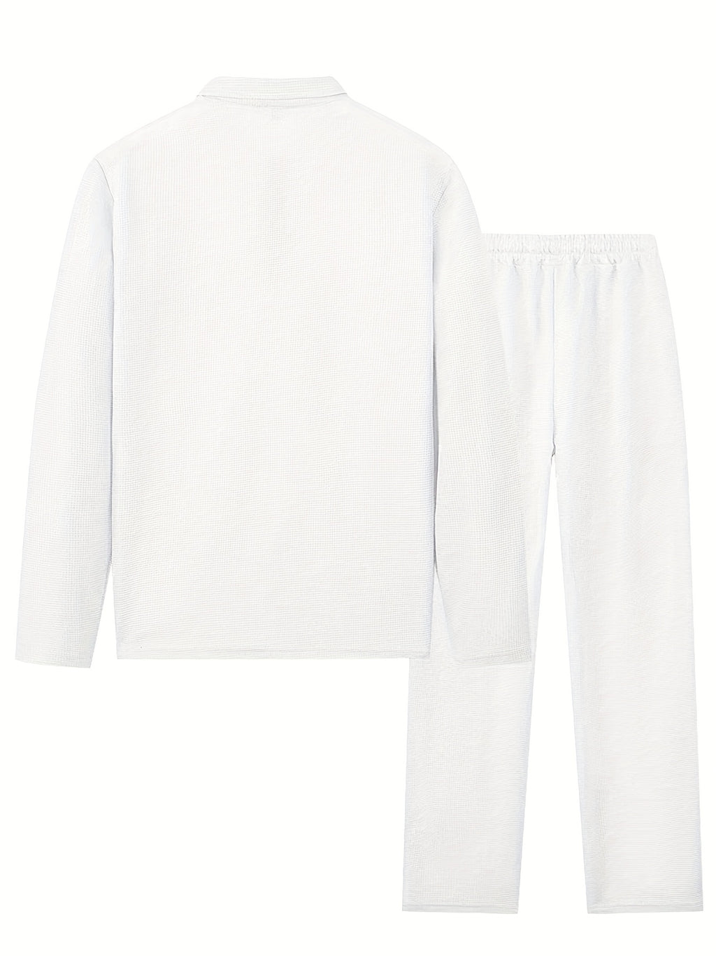 Men's Waffle Knit 2-Piece Set Long Sleeve & Jogger Pants – Breathable Matching Tracksuit for Gym, Casual & Outdoor Wear, Sizes M-XXXL, 4 Colors