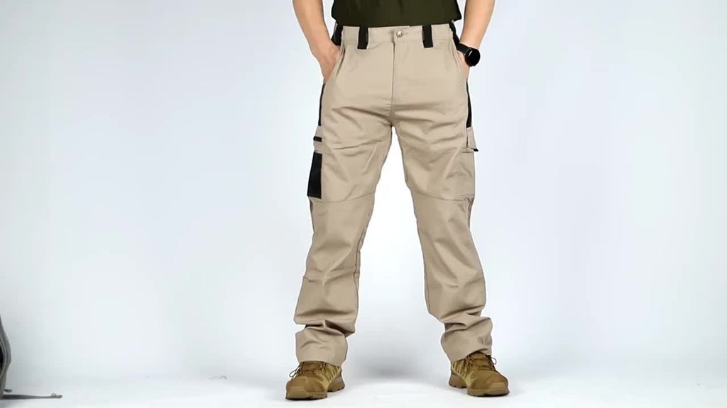 2-Pack Men's Utility Cargo Pants – Lightweight Tactical Workwear with Stretch Ripstop Fabric, Multi-Pocket Design, Sizes S-XXXL, 6 Color Combinations