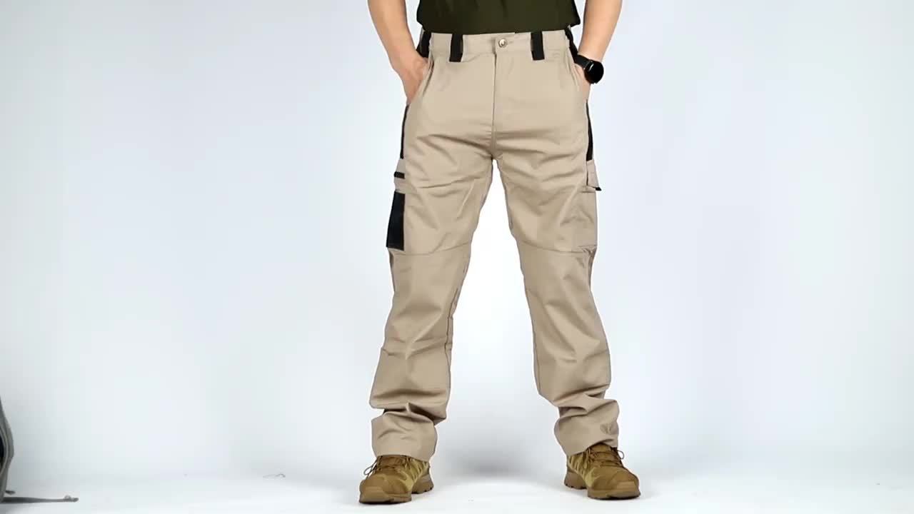 2-Pack Men's Utility Cargo Pants – Lightweight Tactical Workwear with Stretch Ripstop Fabric, Multi-Pocket Design, Sizes S-XXXL, 6 Color Combinations