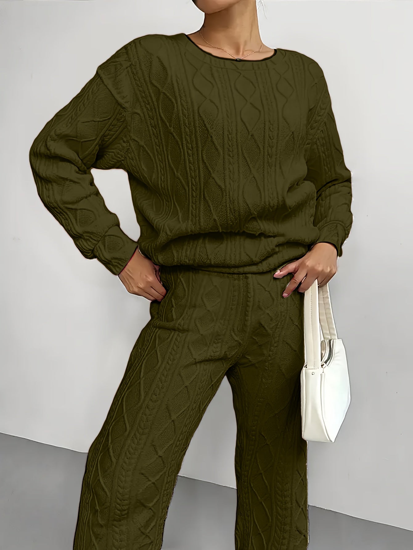 Women's Casual Pullover Two-Piece Set Long Sleeve Top & Jogging Pants – Spring Fall Loungewear S-XXL